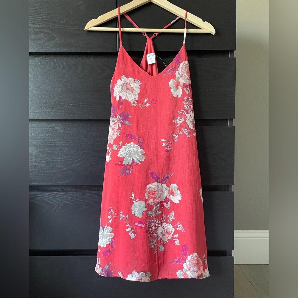 Eyeshadow summer dress, floral, racer back style.